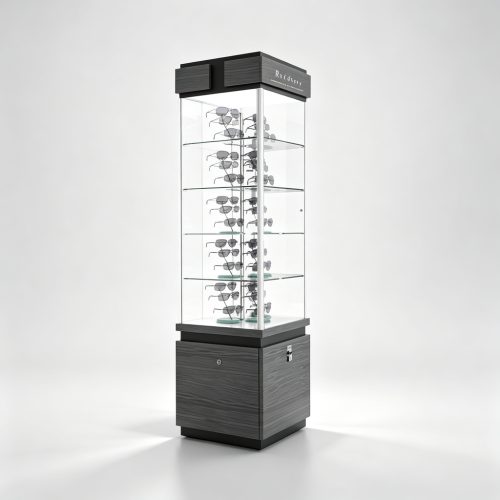 Glass sunglass showcase left side