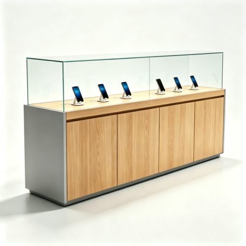 Long oak counter left side