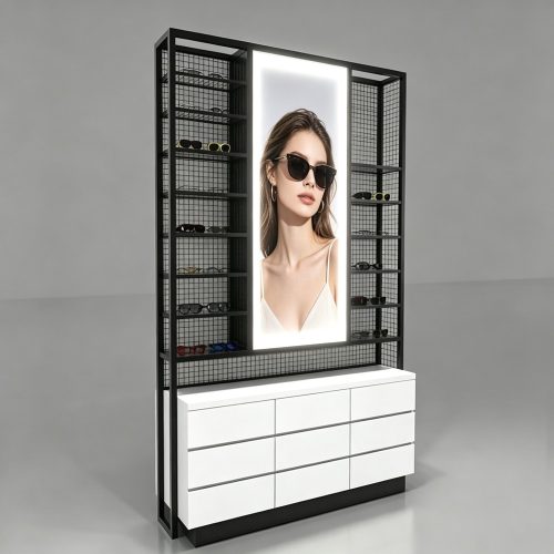Mesh back optical cabinet left side lightbox
