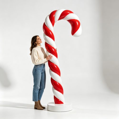 Candy cane statue left view