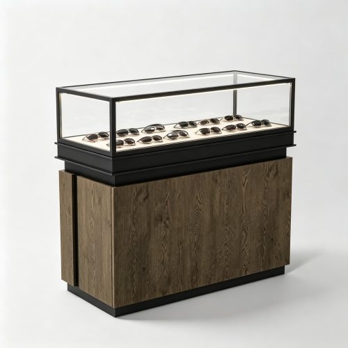 Glass display counter left side