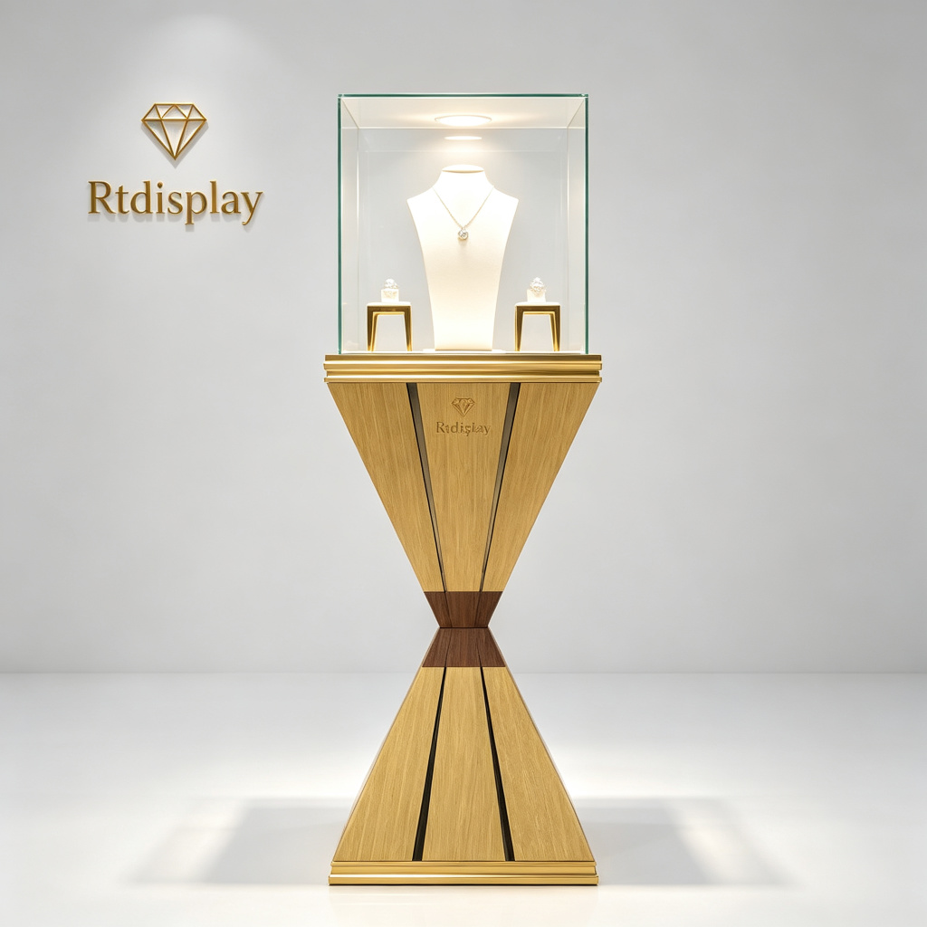 Hourglass jewelry pedestal front