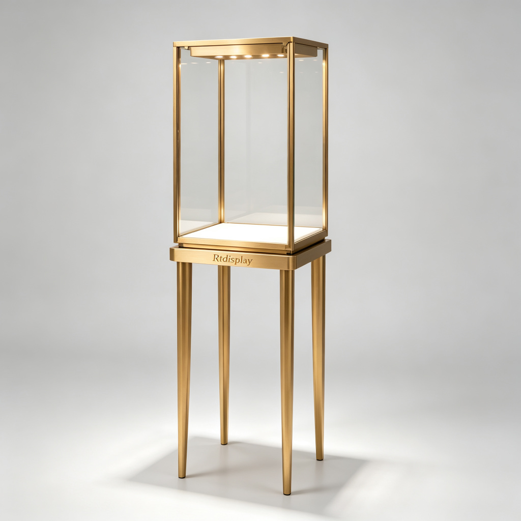 Minimalist gold display angle