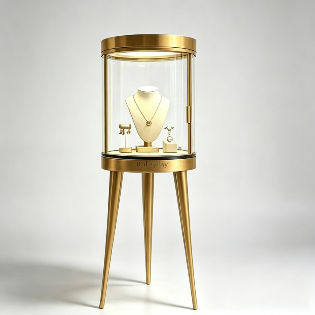 Cylindrical jewelry tower front