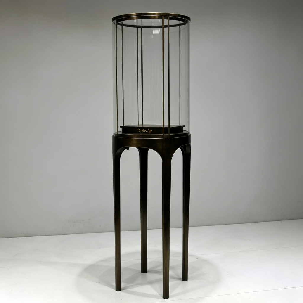 Cylindrical glass display angle