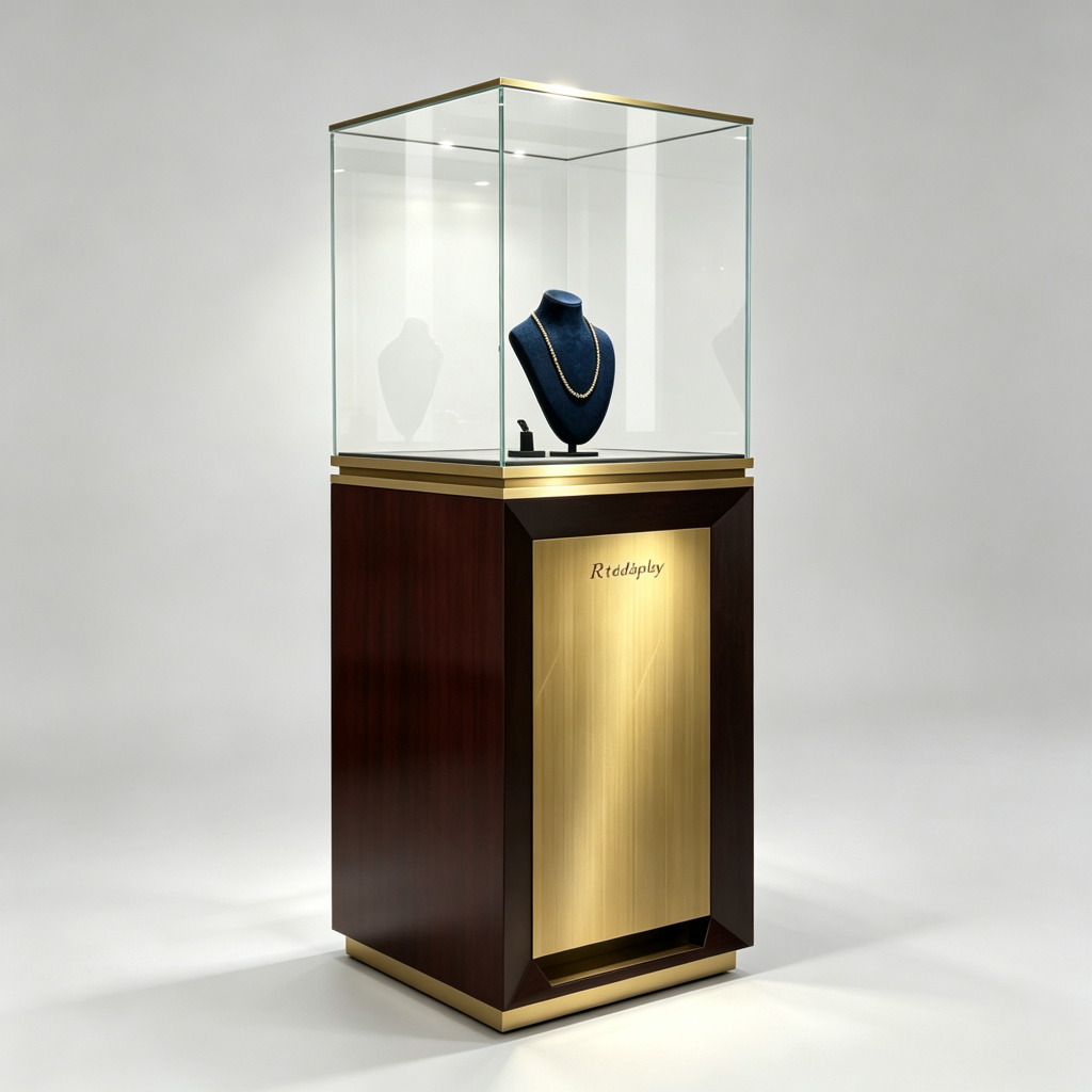 Square glass display angle