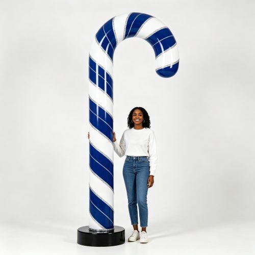 Blue candy cane front view