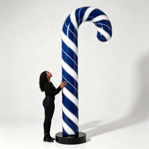Blue candy cane left view