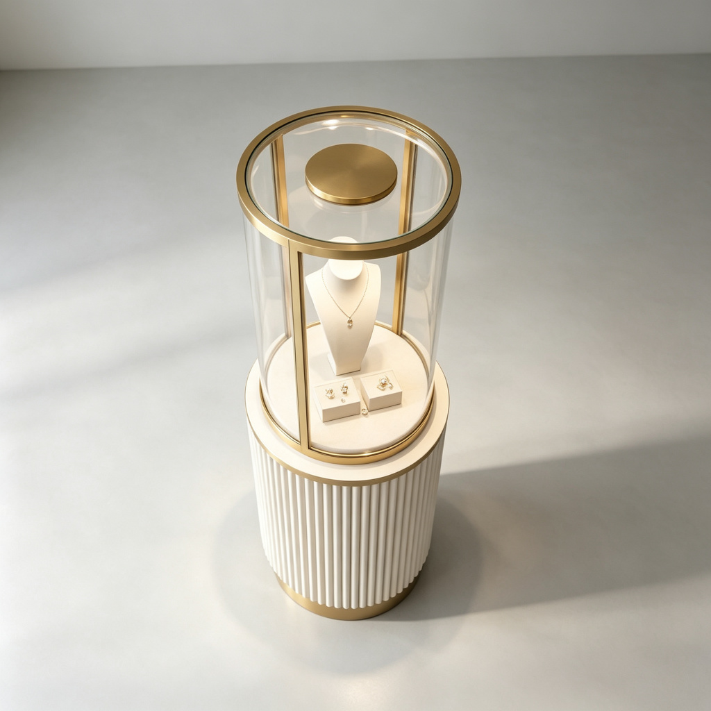 Fluted cylinder stand high view