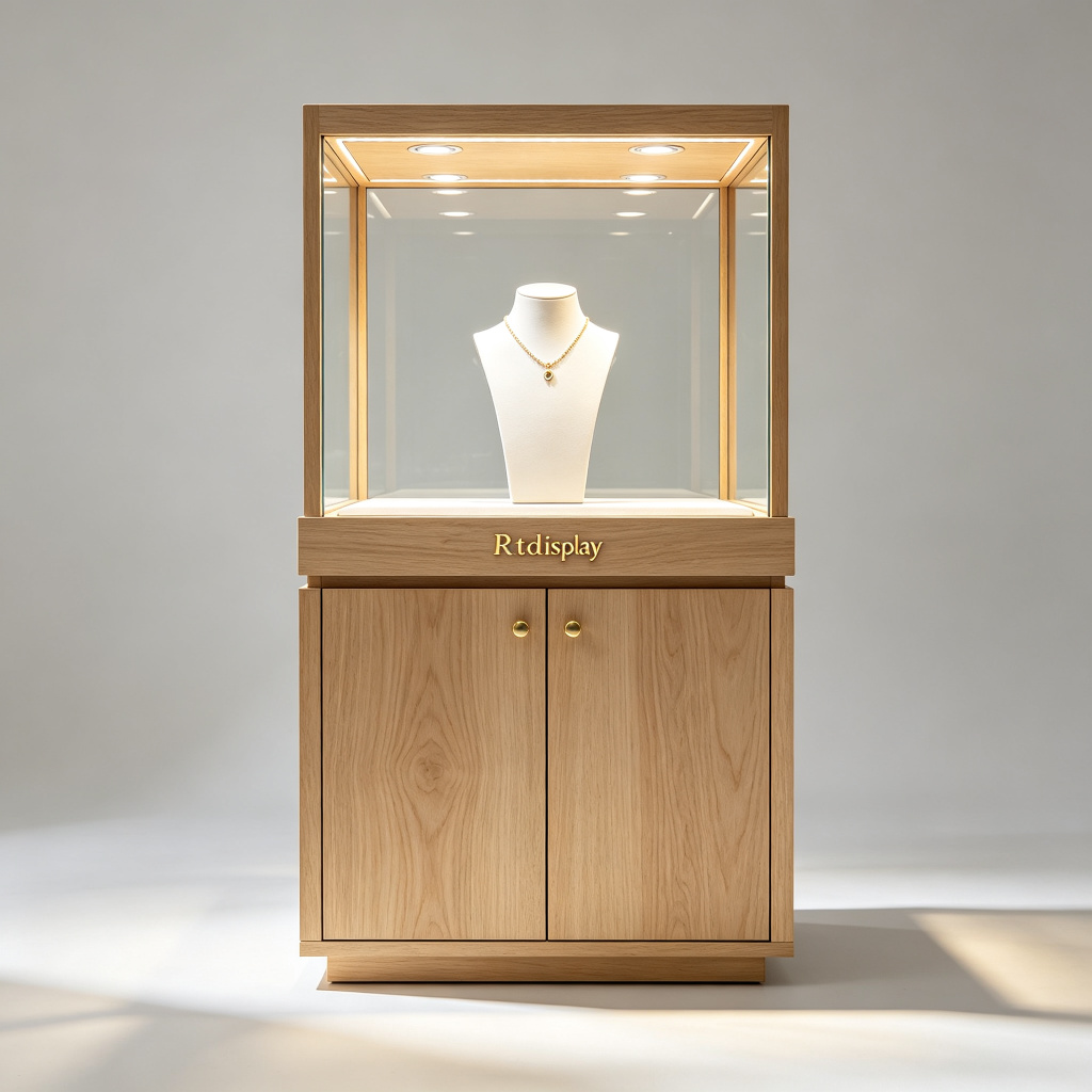 Light oak jewelry cabinet front