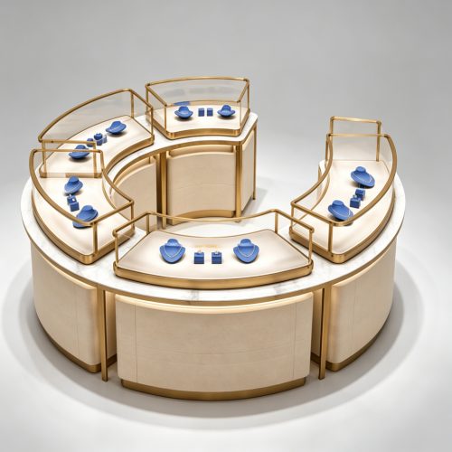 Curved jewelry island top view
