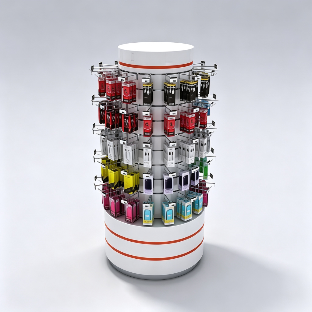 Rotating phone accessories display stand