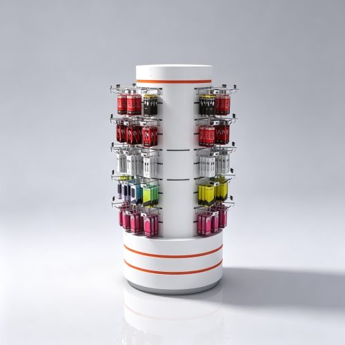Side view phone accessory spinner rack