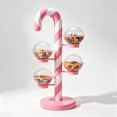 Candy cane stand angle view