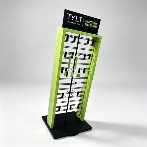 Left angle green column display stand