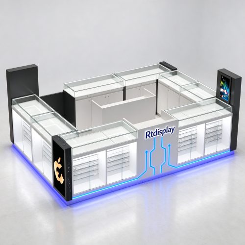 Phone kiosk right angle view