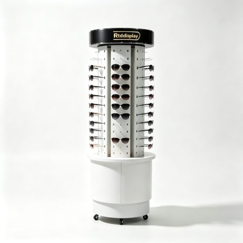 Rotating display stand black white front