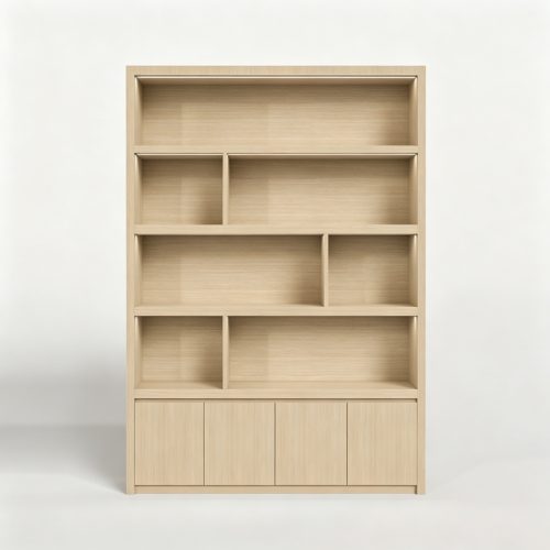 Wood shelf display cabinet
