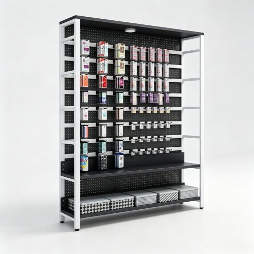 Pegboard rack front view