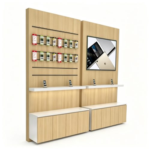 Wood wall display front