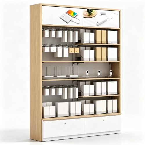 Wood display cabinet