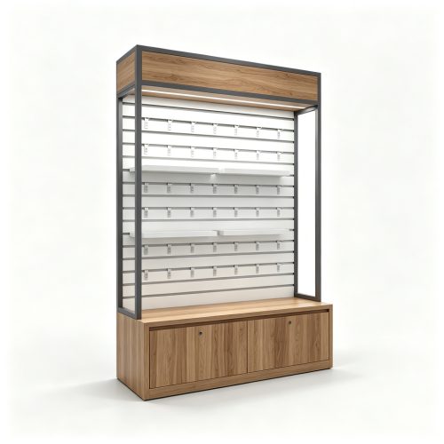Wood grain slatwall display