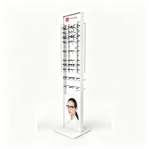 Floor standing eyeglass display front view