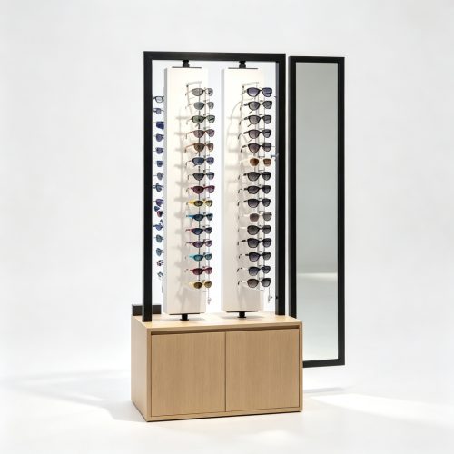 Eyewear display unit with mirror front view