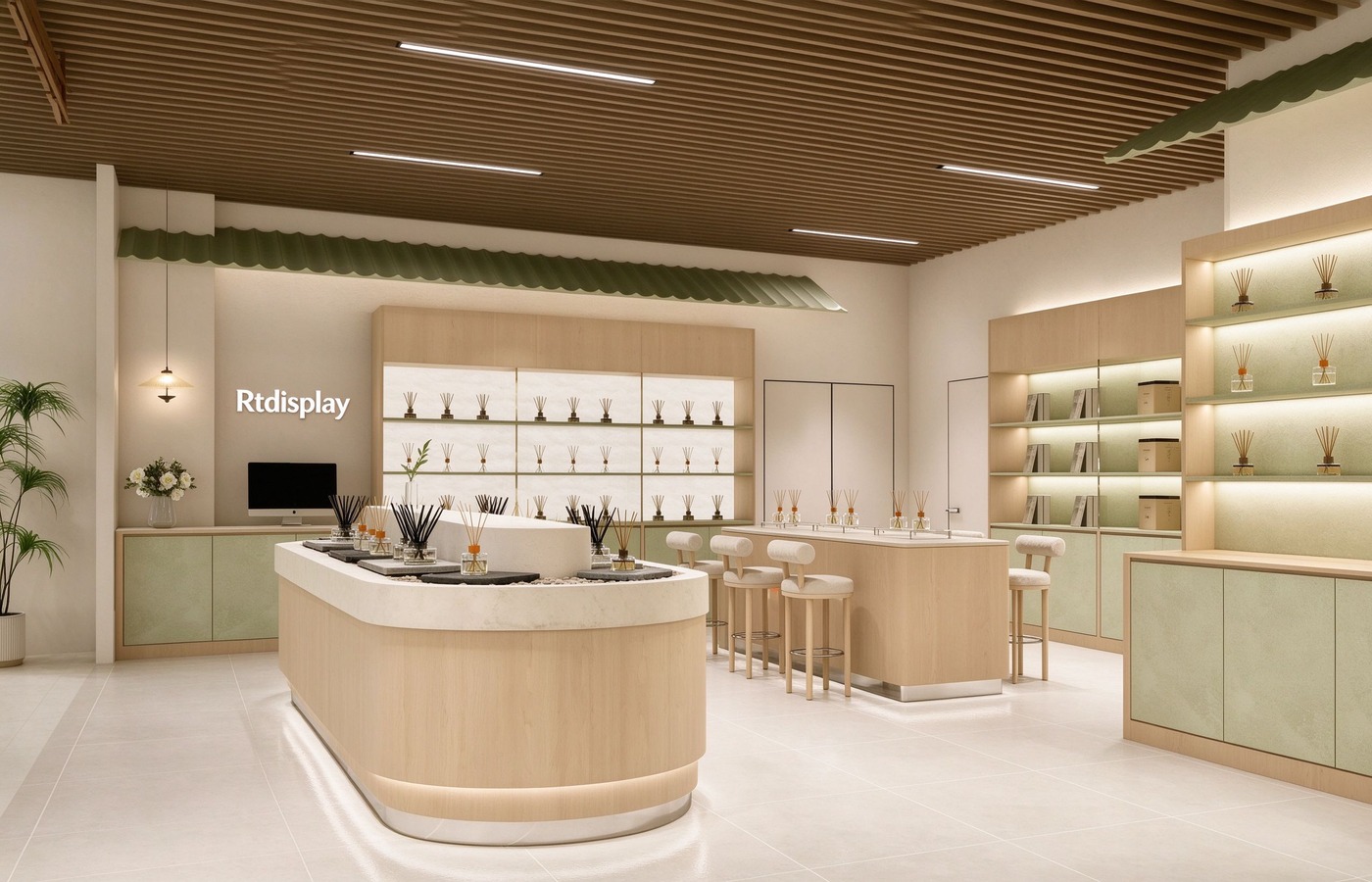 Arc wood tasting bar