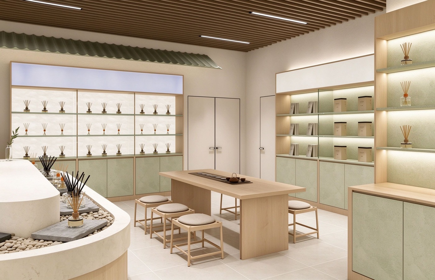 Tea tasting table zone