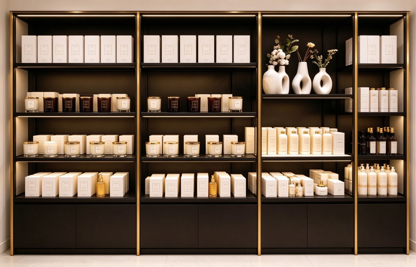 Aroma candle shelf display