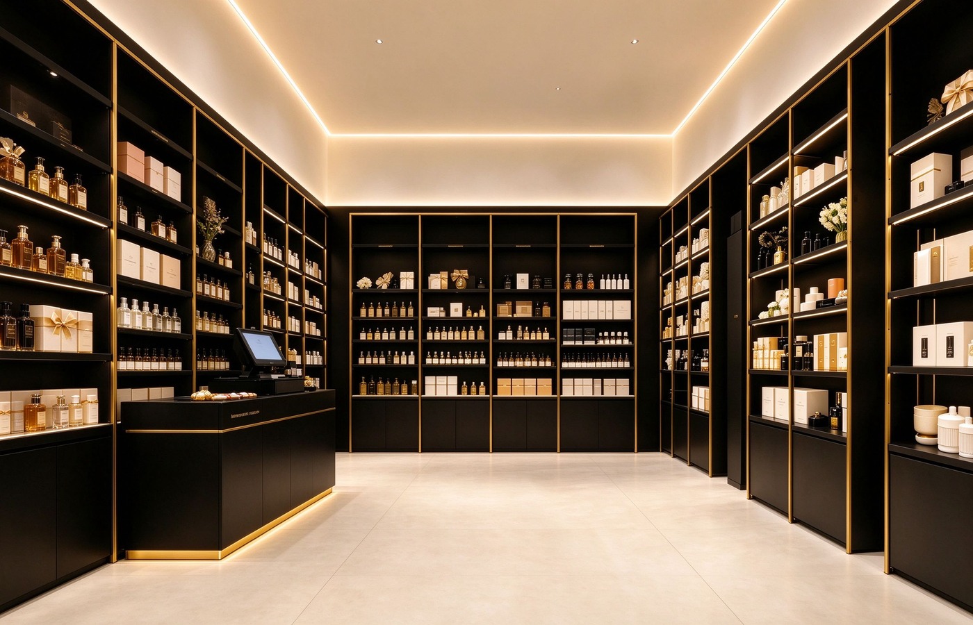 Black gold store interior