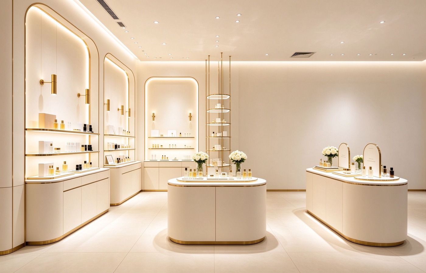Arc island perfume display