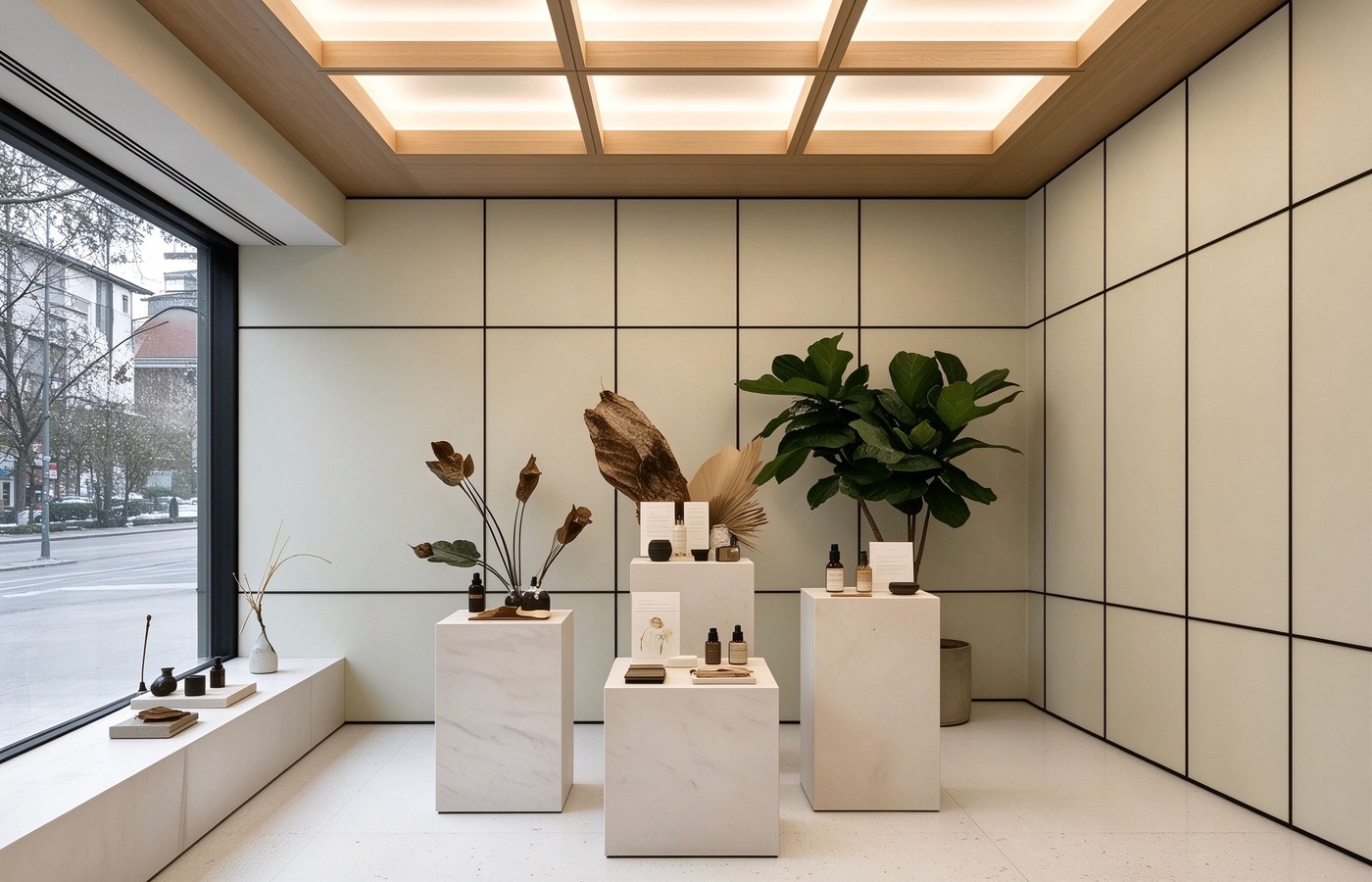 Window marble display stands
