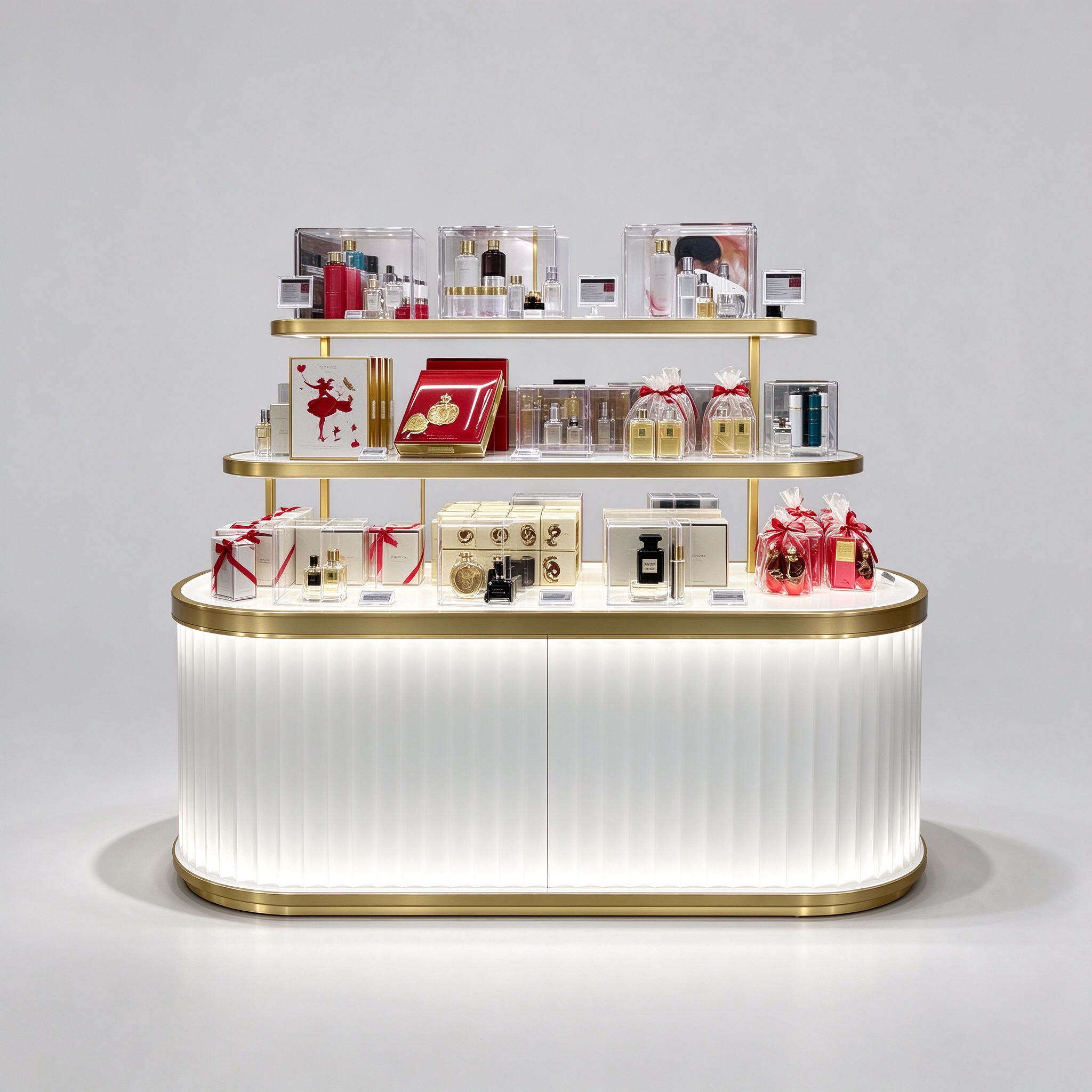 6a64-materials Wooden perfume bar display
