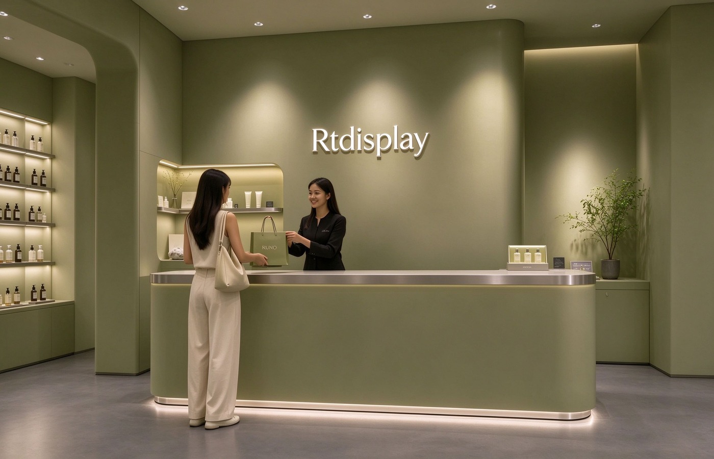 Checkout counter with display