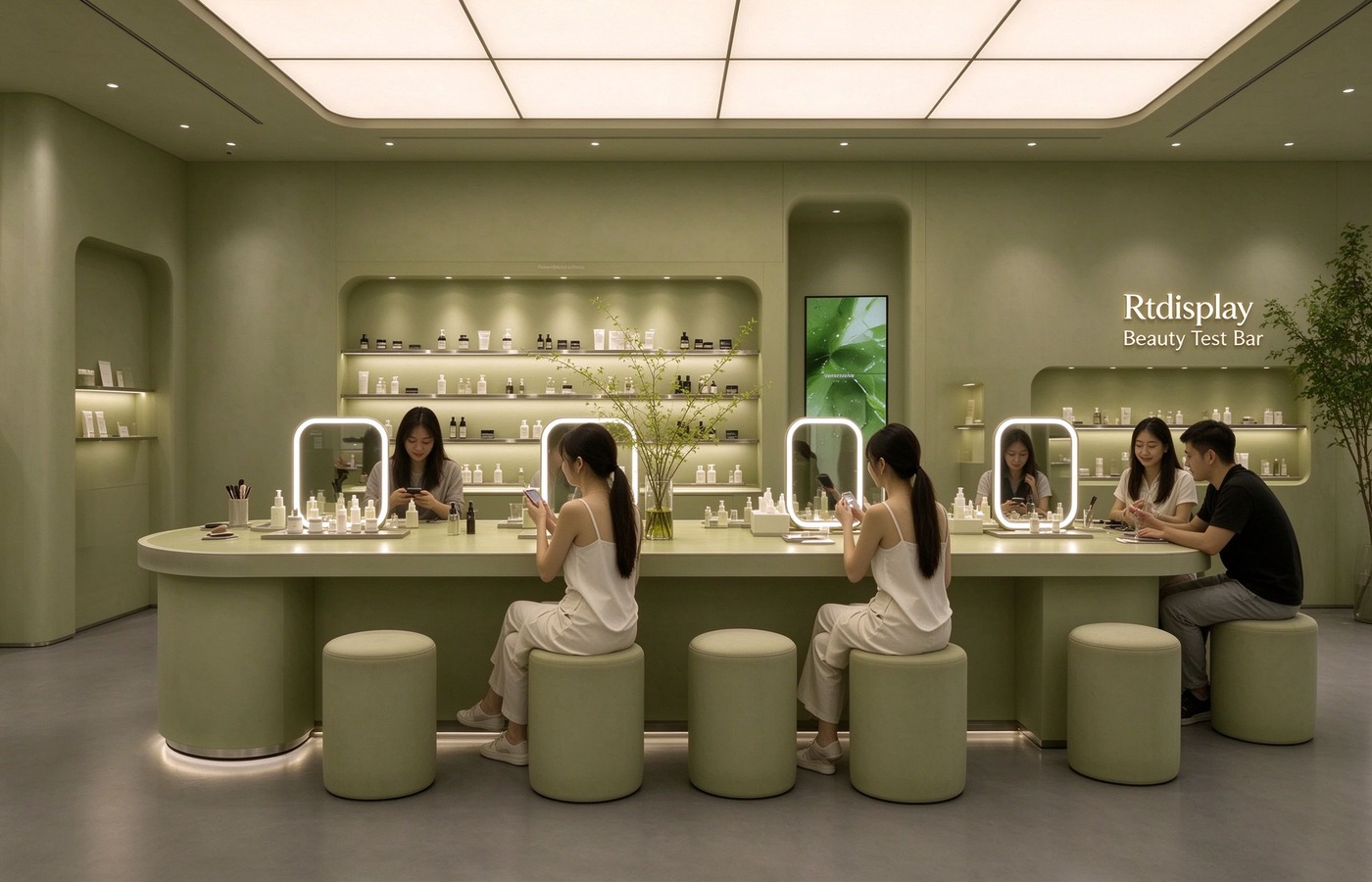Beauty test bar counter