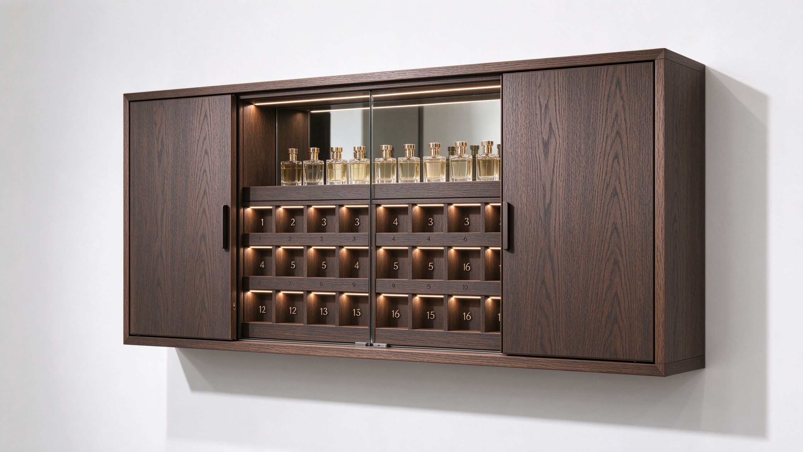 Smoked oak wall cabinet
