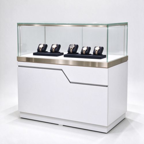 White lacquer watch counter right 45, clear anti-reflective glass