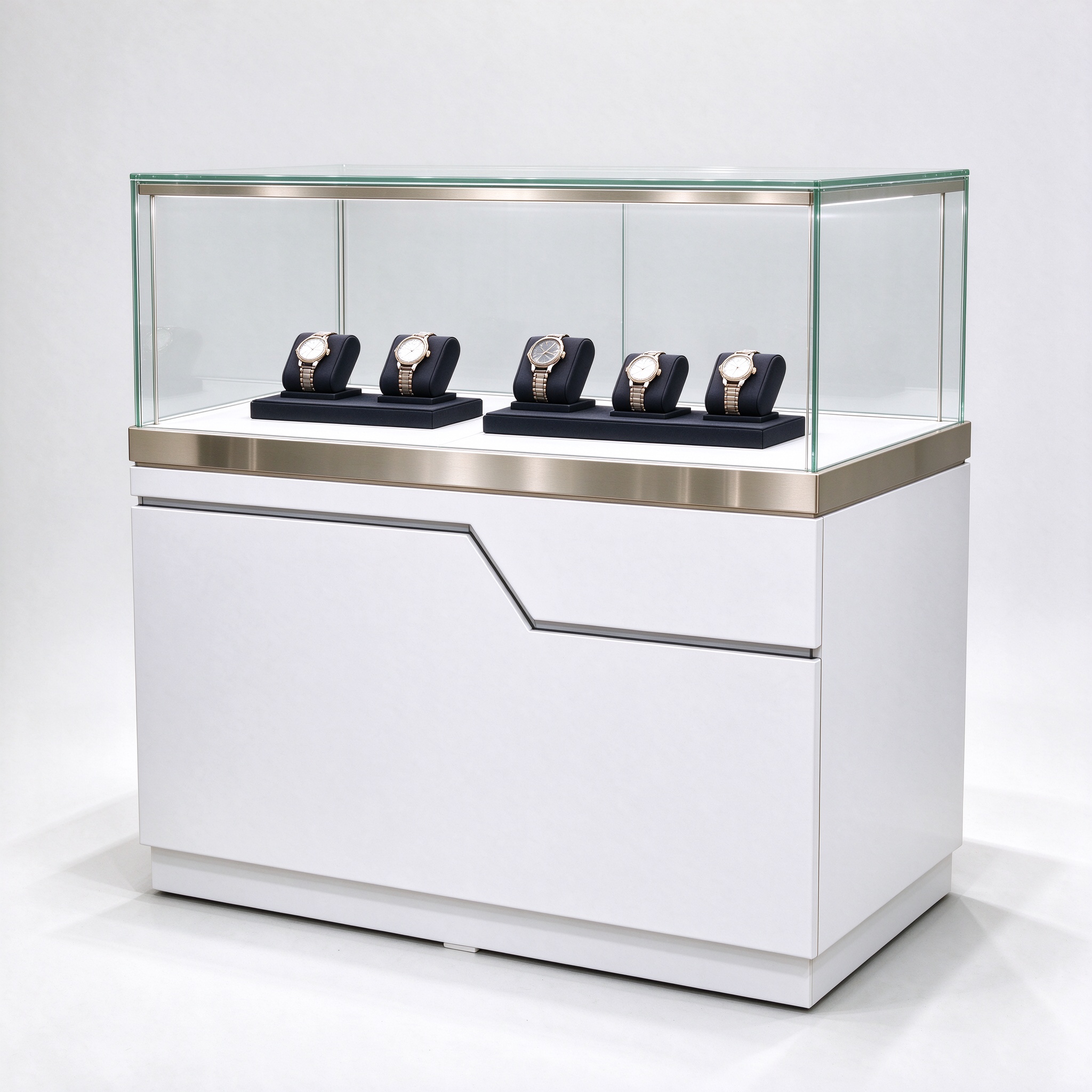 White lacquer watch counter right 45, clear anti-reflective glass