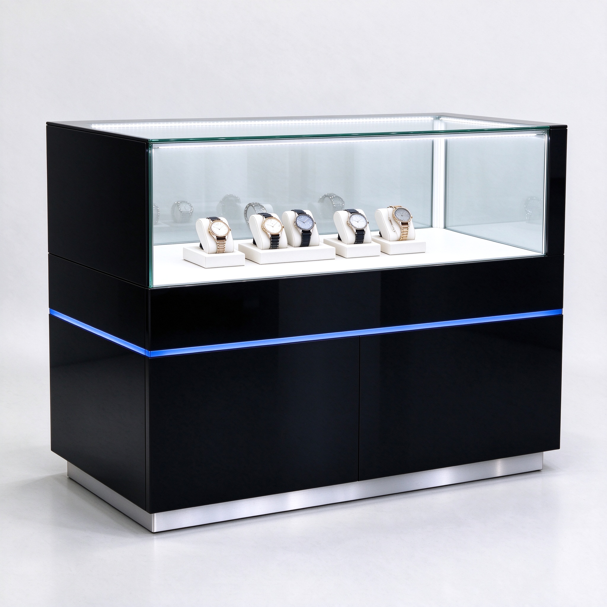Black gloss watch counter left 45, opaque black side panel