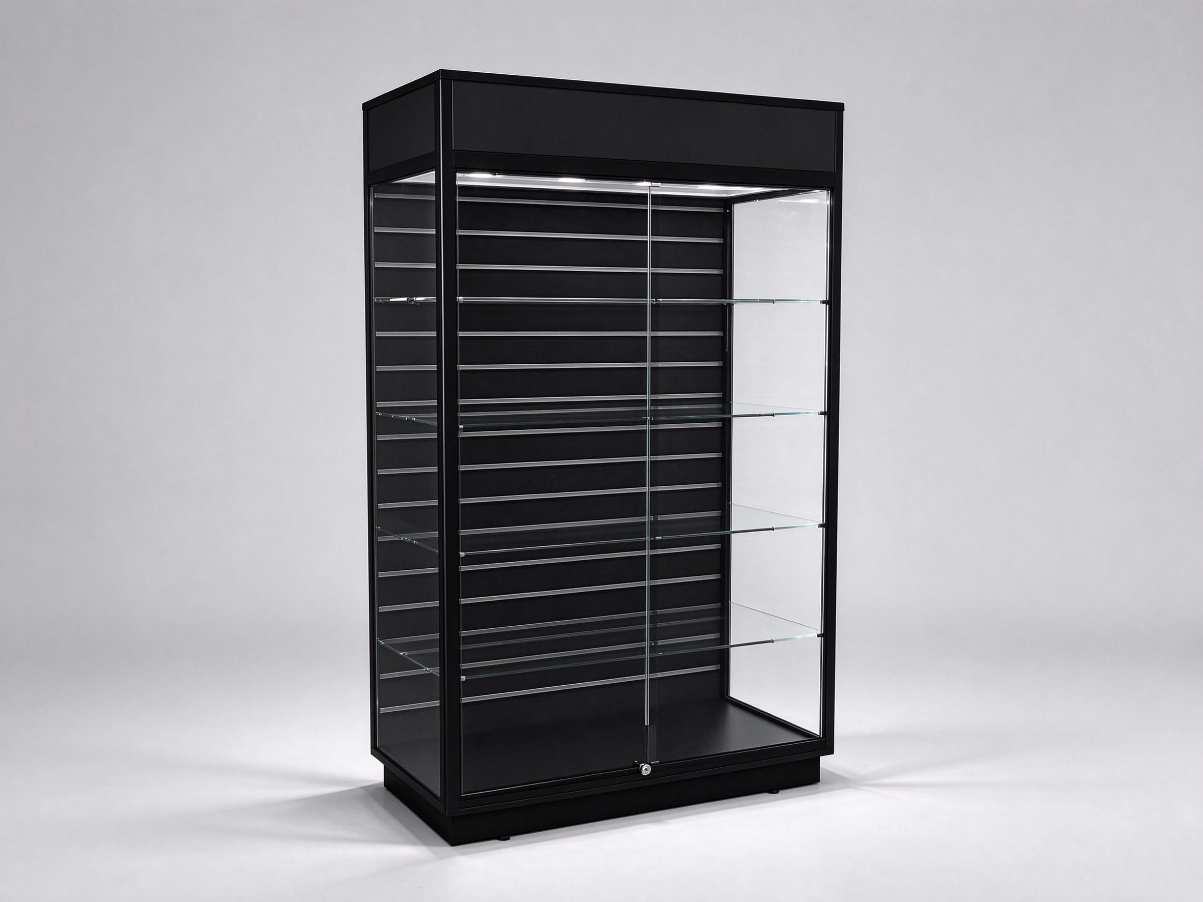 black slatwall display panels