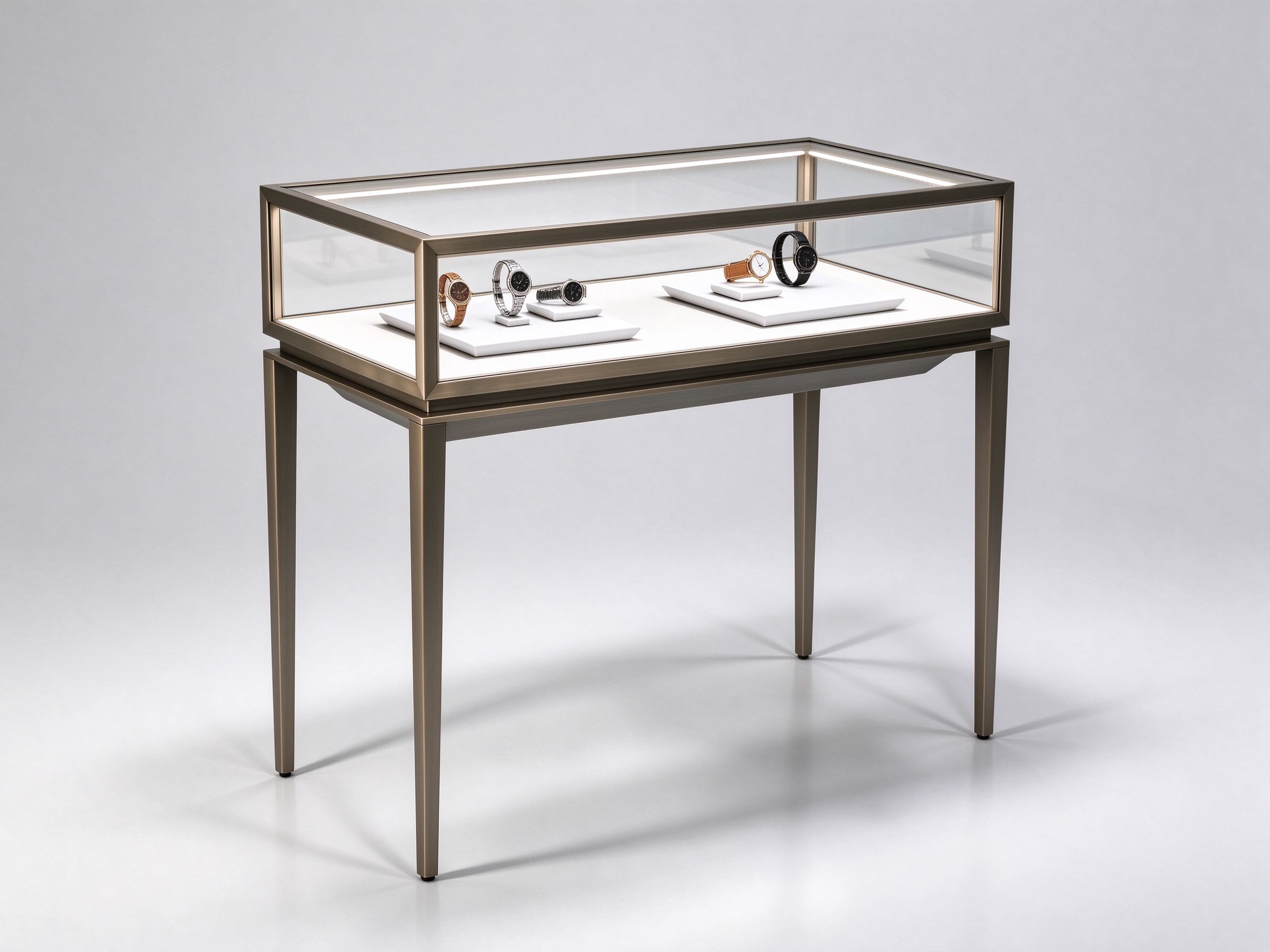 black stainless steel showcase