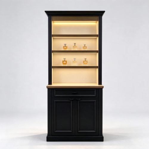 black shelf cabinet front