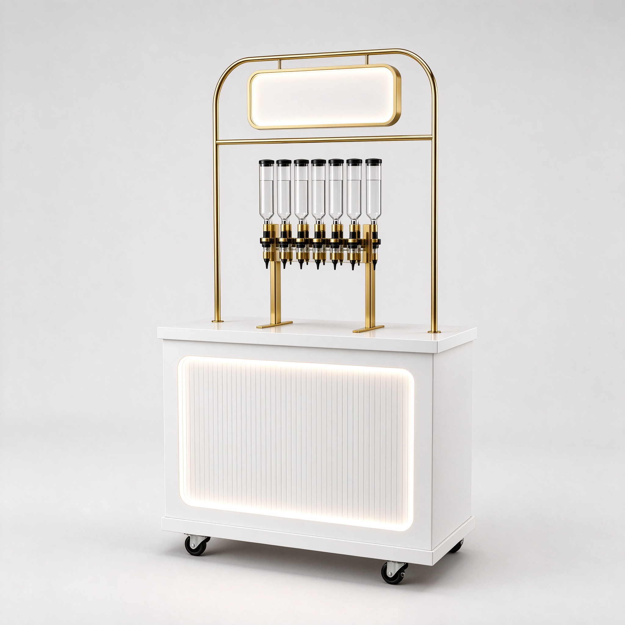 White brass perfume cart