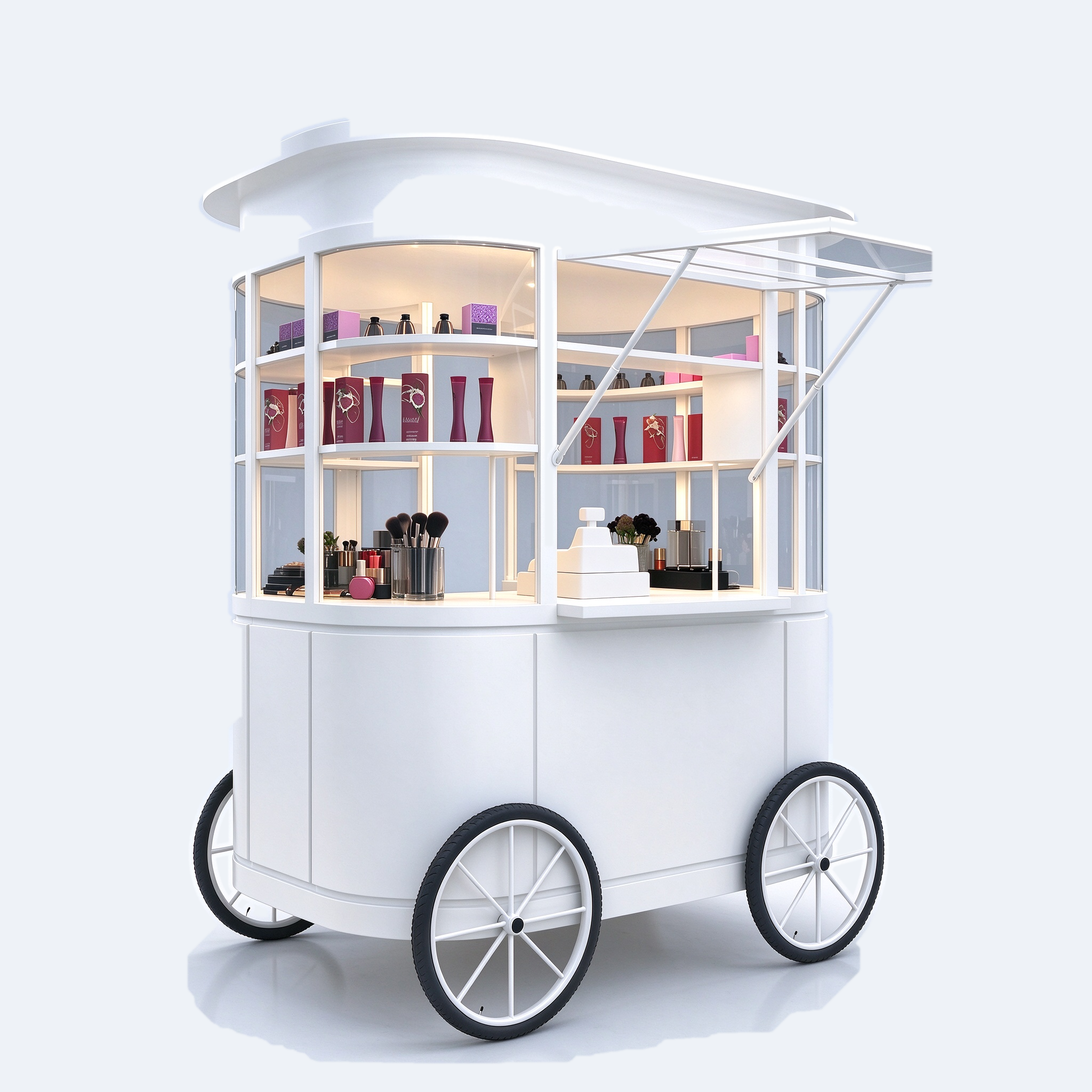 Arched canopy outdoor cart