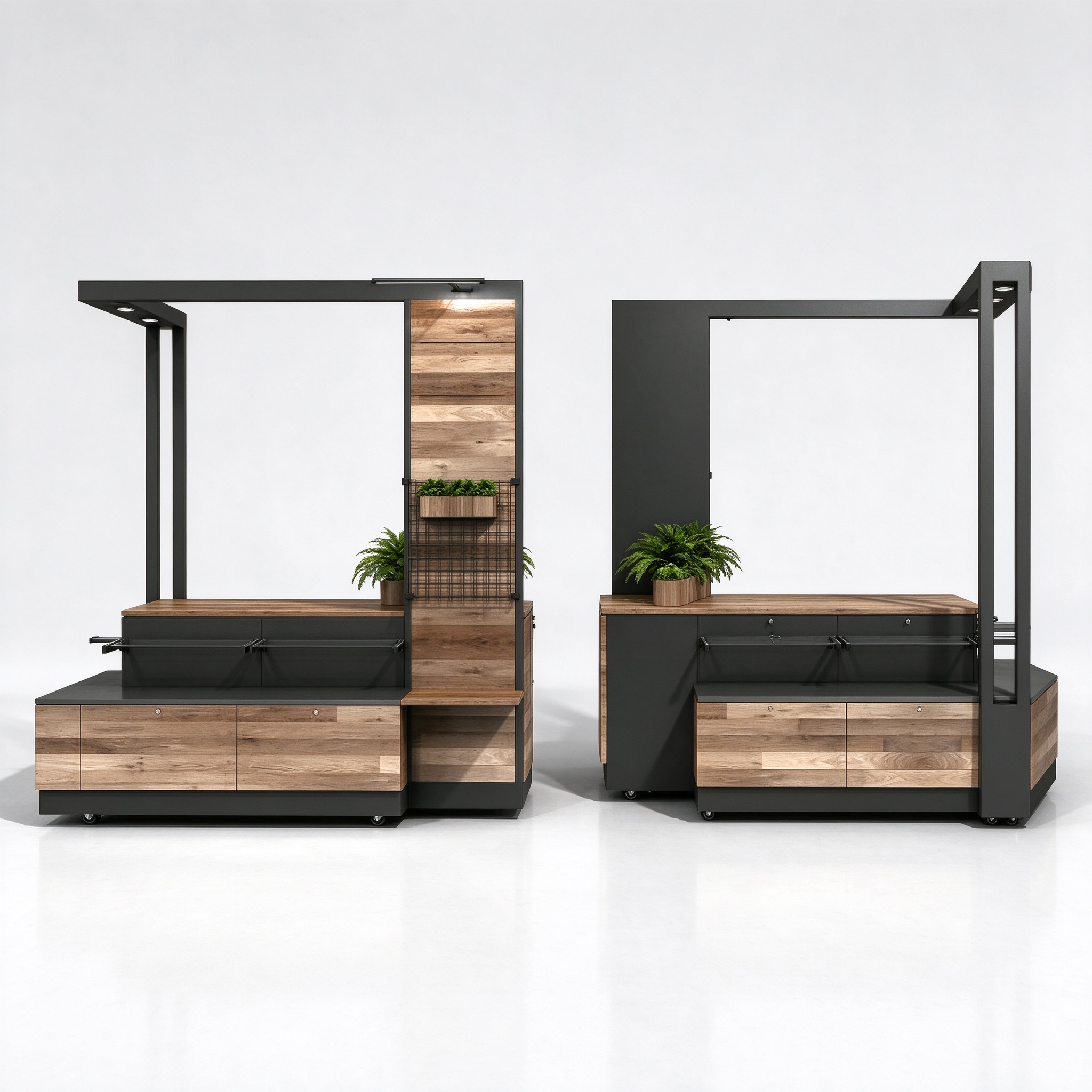 Wooden black display cart