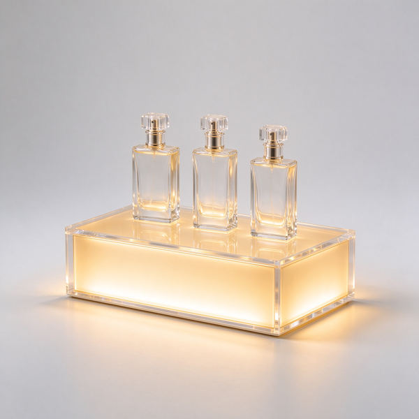 Backlit perfume stand