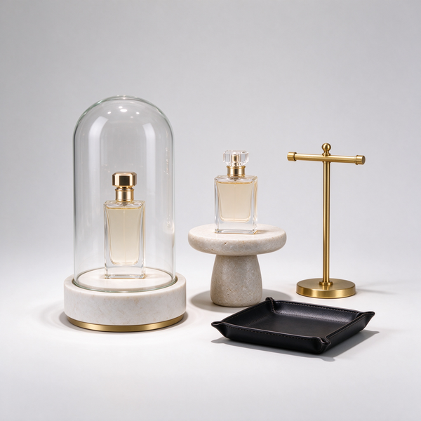 Perfume pedestal display case