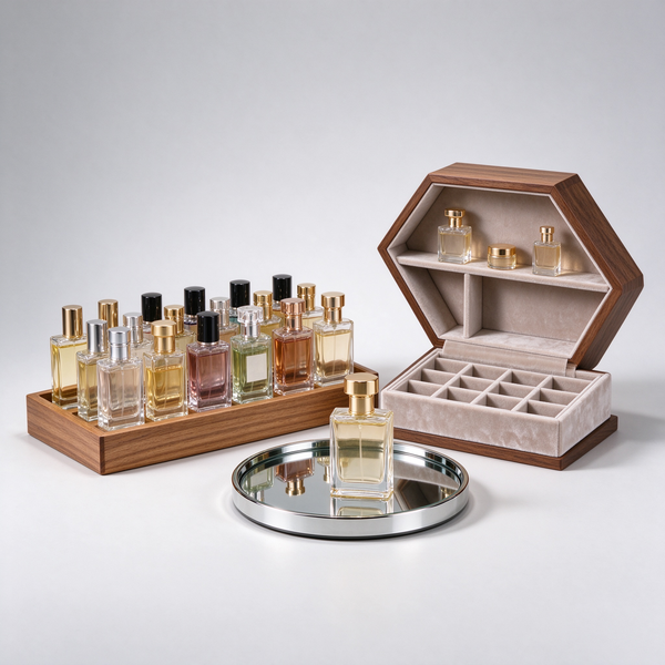Perfume display tray organizer